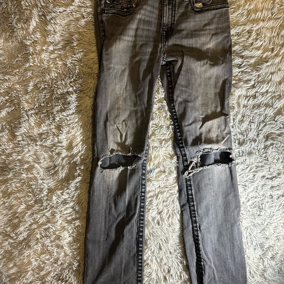 True Religion Ricky Distressed Black Jeans - Picture 4 of 7